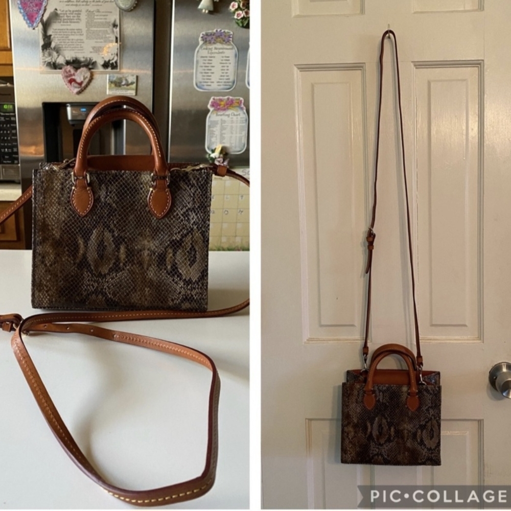 Dooney & Bourke Brown Snake Print Women's Bag - Picture 3 of 6